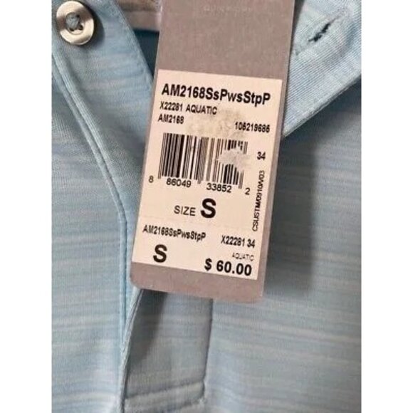 Ashcroft Mens Small Aquatic Blue Polo Shirt with Embroidered Design Size S - Picture 5 of 9